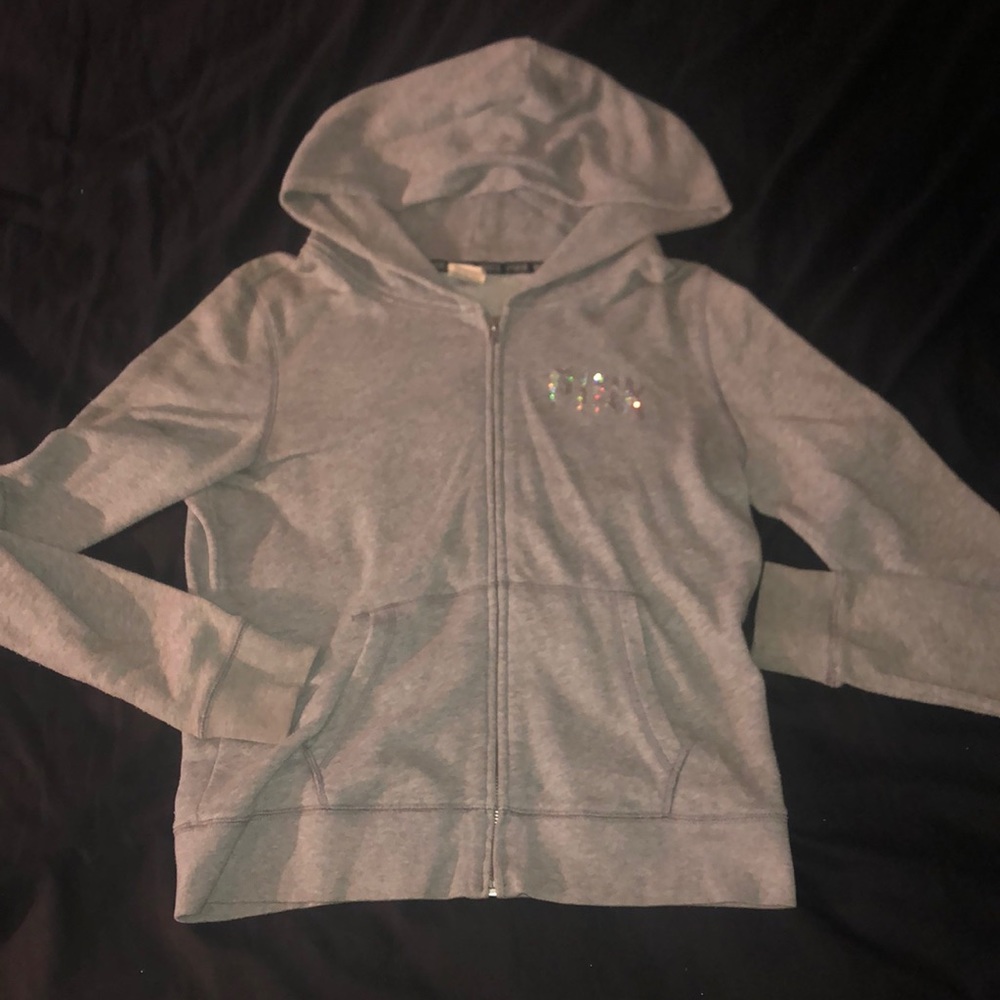 Victoria secret grey zip up hoodie